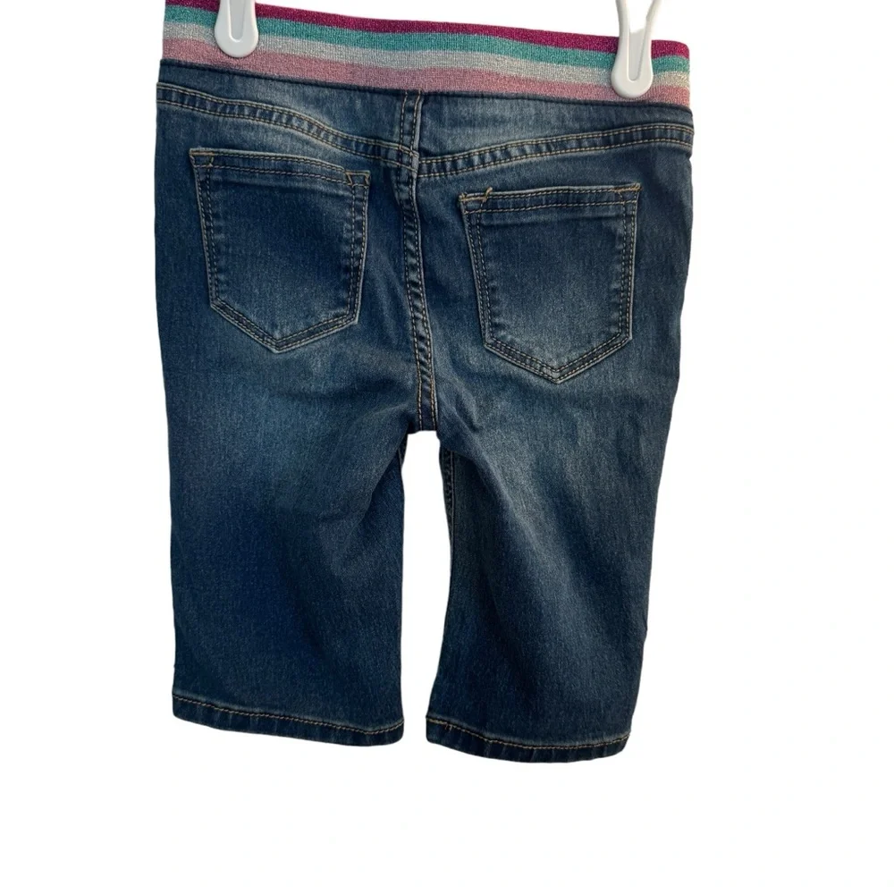 Vigoss Shorts Girls XS Blue Denim The Thompson Bermuda Glitter Elastic‎ Waist